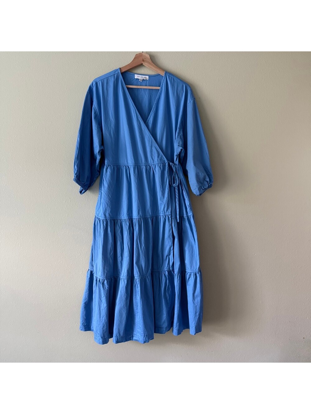 Sweet Baby Jamie Blue Cotton Wrap Dress Size L